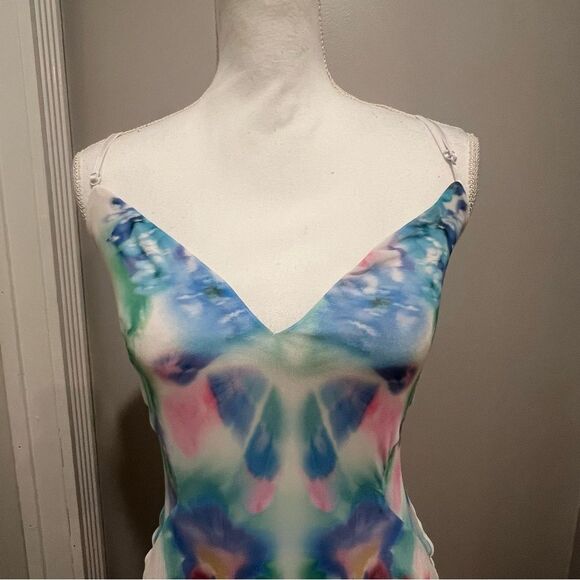 NWT AFRM Alyson Mesh Panel Maxi Dress size medium tie dye print - Picture 10 of 12